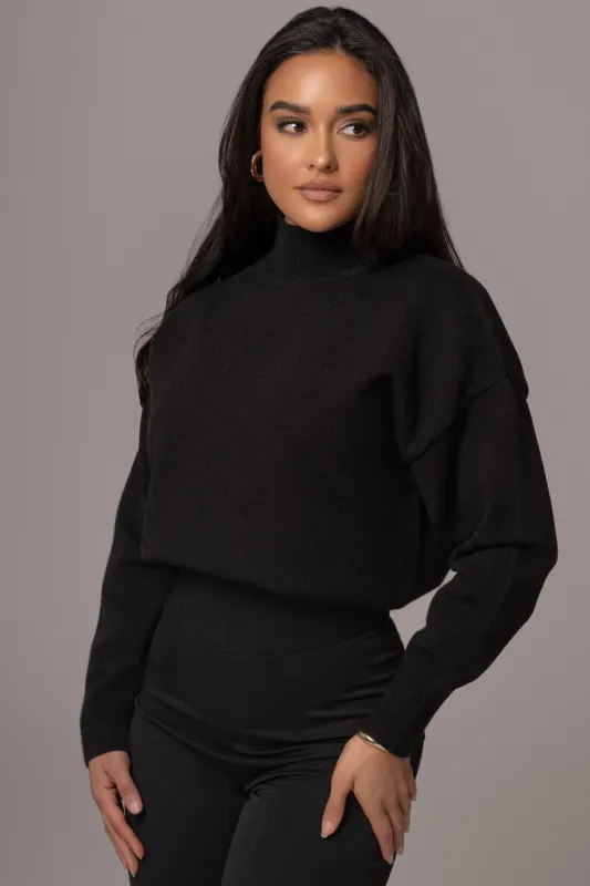 Black Turtleneck Sweater Top sold by JLUXLABEL
