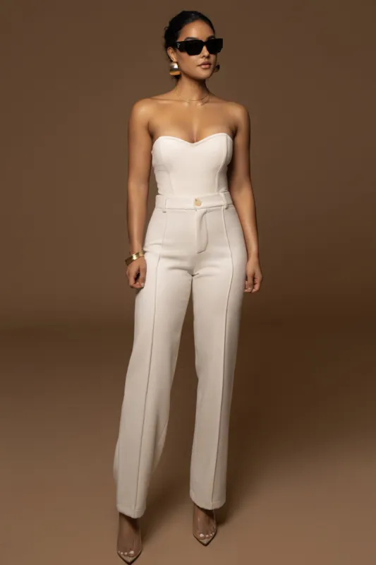Ivory STAY SHARP TROUSER sold by JLUXLABEL
