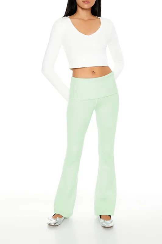 Pantalon en tricot évasé taille haute sold by Urban Planet