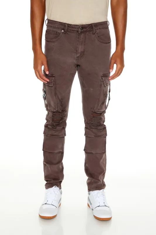 Distressed Mid-Rise Cargo Jean sold by Urban Planet