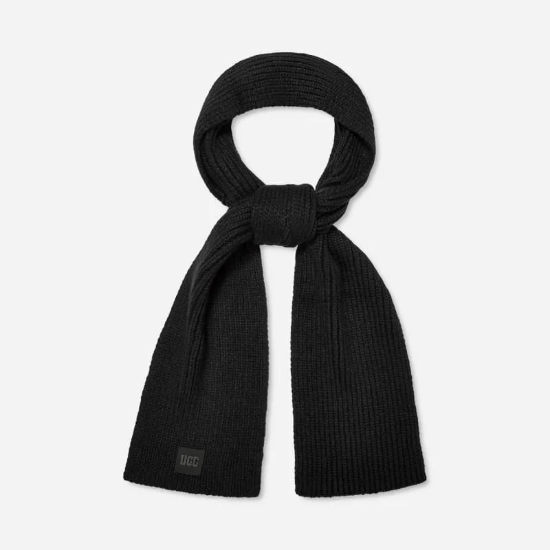 UGG® Chunky Rib Scarf Knit Scarves in Black sold by UGG