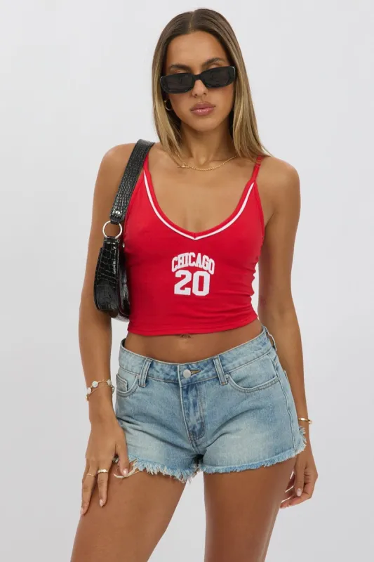 Red Graphic Halter Neck Top sold by Ally Fashion