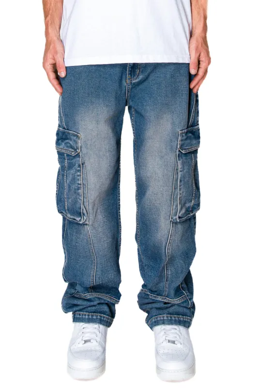 Men's Baggy Fit Cargo Denim Jeans sold by G-Style USA