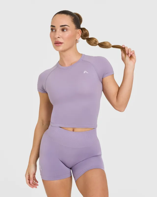 Go To Seamless Fitted Mid Top | Soft Purple sold by Oner Active