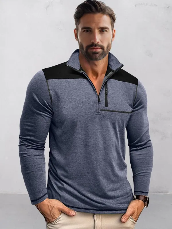 Casual Textured Color Block Polo Shirt sold by Coofandy