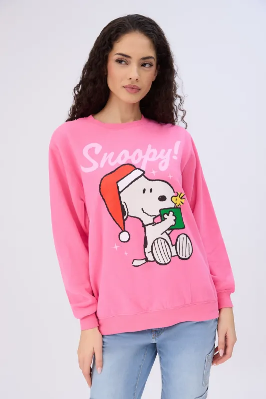 Peanuts Snoopy Christmas Present Graphic Crew Neck Sweatshirt sold by Bluenotes
