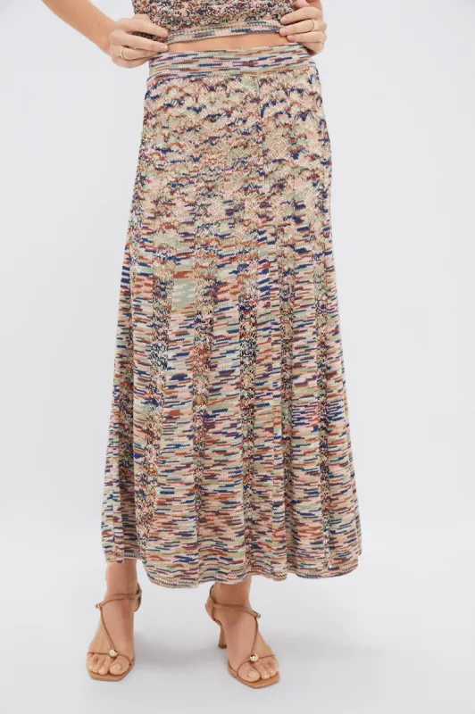 Multi Wylie Flared Knit Skirt sold by Tuckernuck