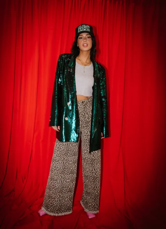 Love You To Saturn Oversized Boyfriend Sequin Blazer sold by Dressed In Lala