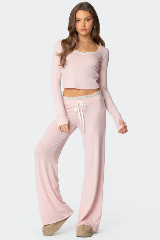 Peekaboo Lace Pants sold by Edikted