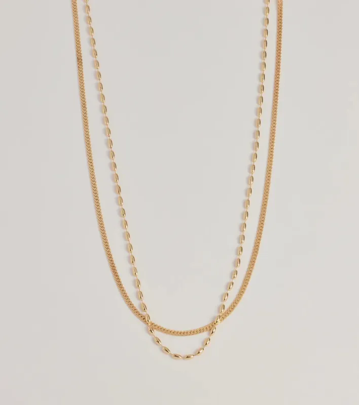 Trendy Sleek Layered Chain Necklace Set sold by Windsor