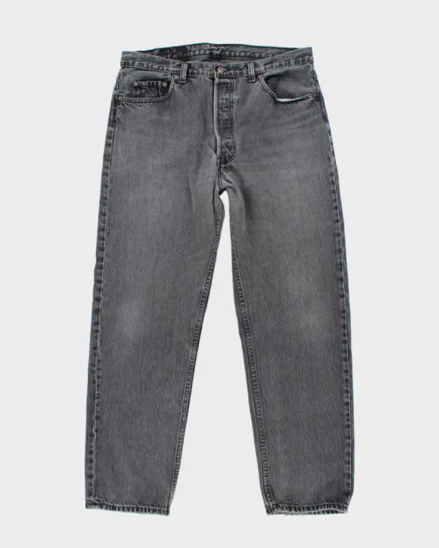 Vintage 90's Levi's 501 Grey Stone Wash Jeans - W34 L28 sold by Rokit