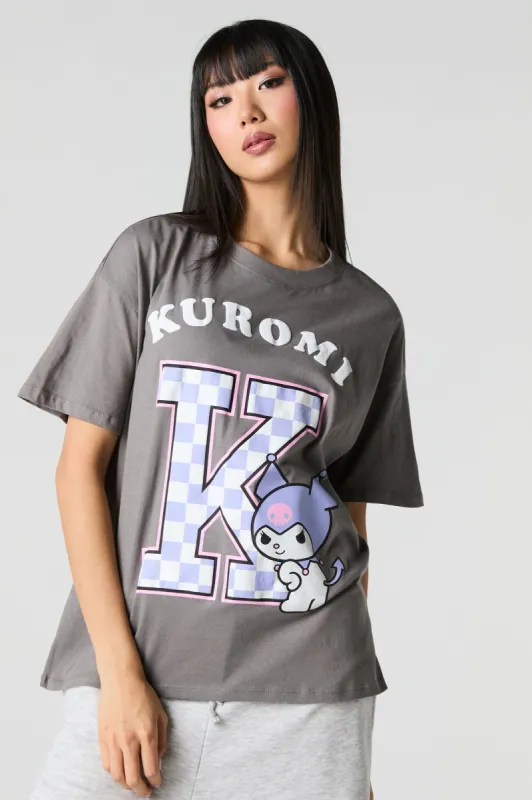 T-shirt coupe garçonne à imprimé matelassé Kuromi sold by Urban Planet