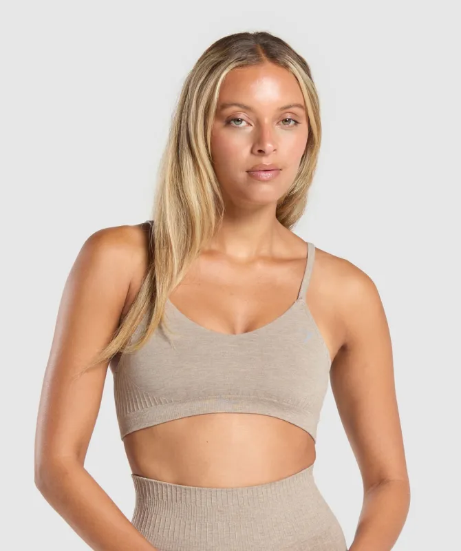 Gymshark Luxe Seamless Bralette - Pebble Brown Marl sold by Gymshark