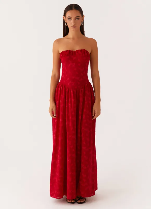 Adira Maxi Dress - Red sold by Peppermayo