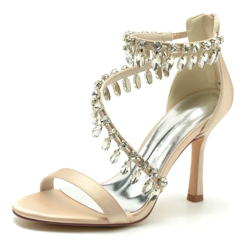 Stiletto Heel 9.5cm Silk-Like Shoes CK0332 sold by Cocomelody