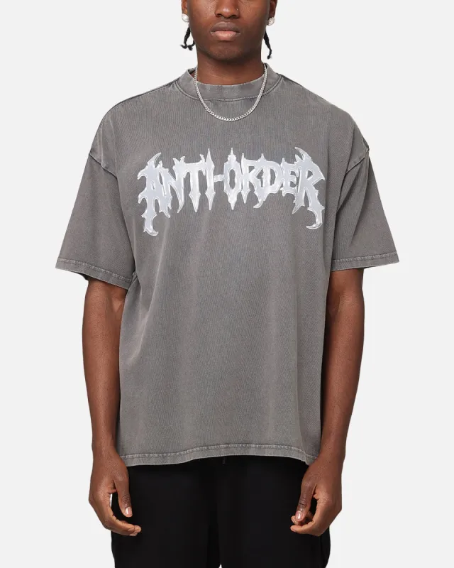The Anti Order New Dawn Mock Neck T-Shirt Washed Charcoal sold by Culture Kings