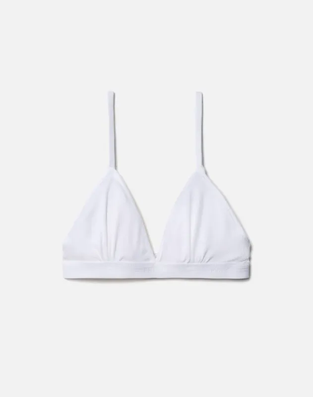 Hanes Ribbed Triangle Bra - Optic White sold by Re/Done