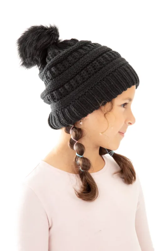Black - Kid's Cozy Slouchy Beanie sold by Just Cozy