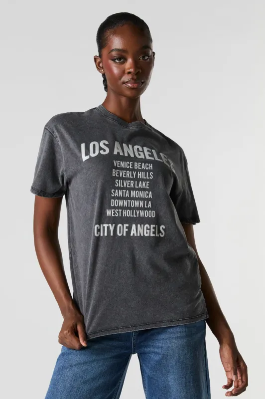 City of Angels Graphic Washed Boyfriend T-Shirt sold by Urban Planet