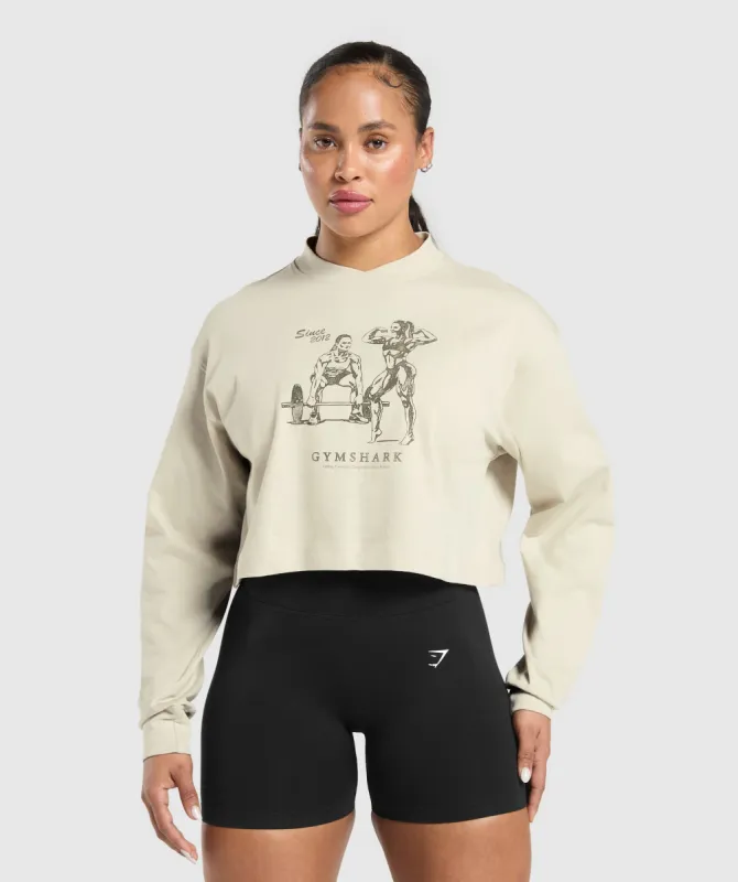 Gymshark Two Strong Women Midi Long Sleeve Top - Pebble Grey sold by Gymshark