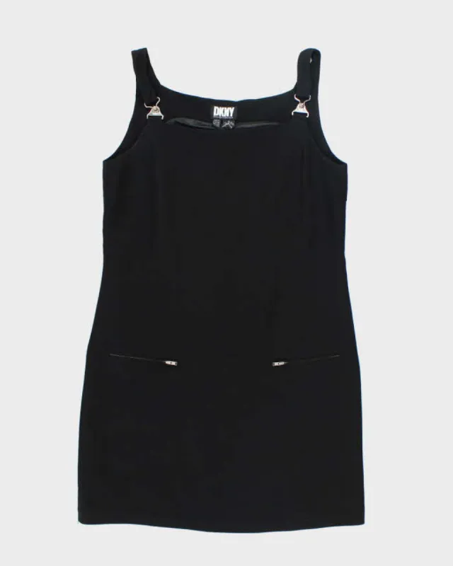DKNY Black Pinafore Dress - M sold by Rokit