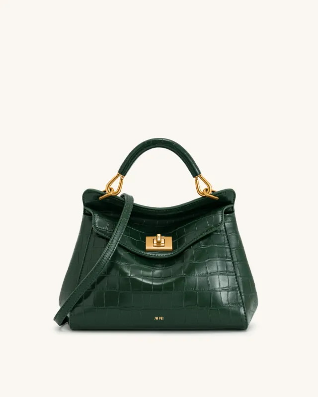 Lucia Classic Top Handbag - Green Croc sold by JW PEI