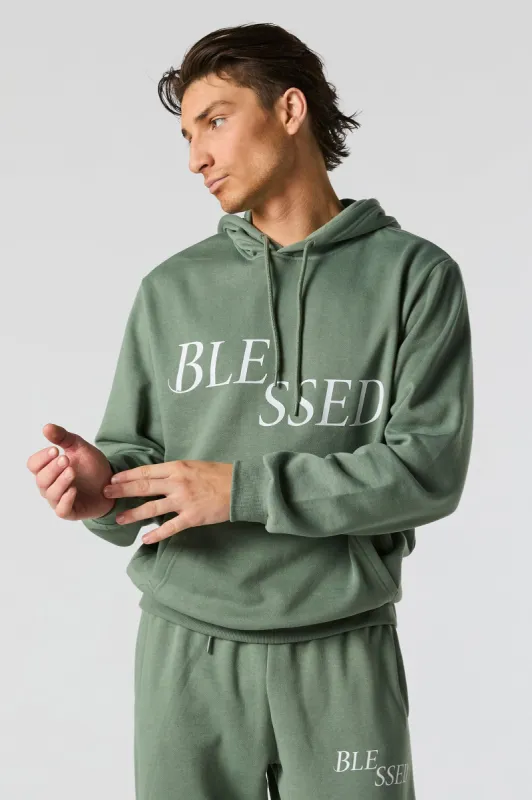 Haut à capuchon en molleton à imprimé Blessed sold by Urban Planet