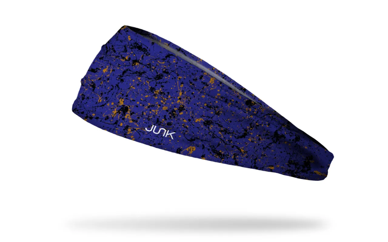 Purple Black Gold Splatter  Big Bang Lite Headband sold by JUNK Brands