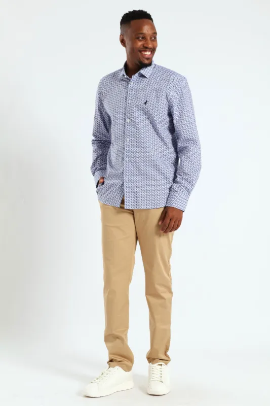 Gonzo Geo Printed Long Sleeve Shirt - Navy sold by Edgars