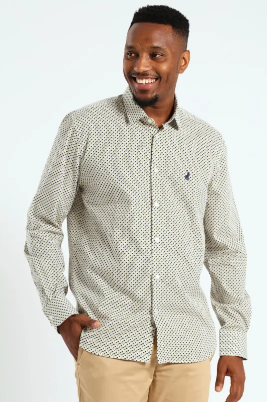 Thebe Dot Printed Long Sleeve Shirt - Blue sold by Edgars
