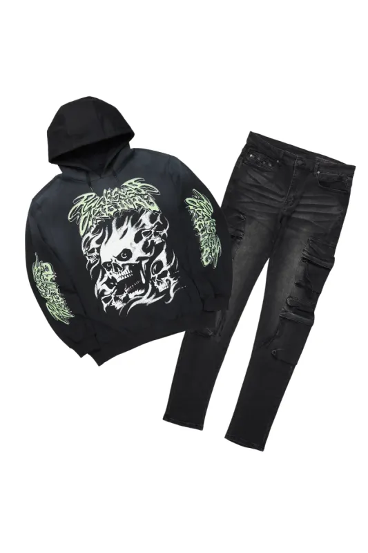 Schtupp Black Hoodie/Slim Fit Jean Set sold by Rockstar Original