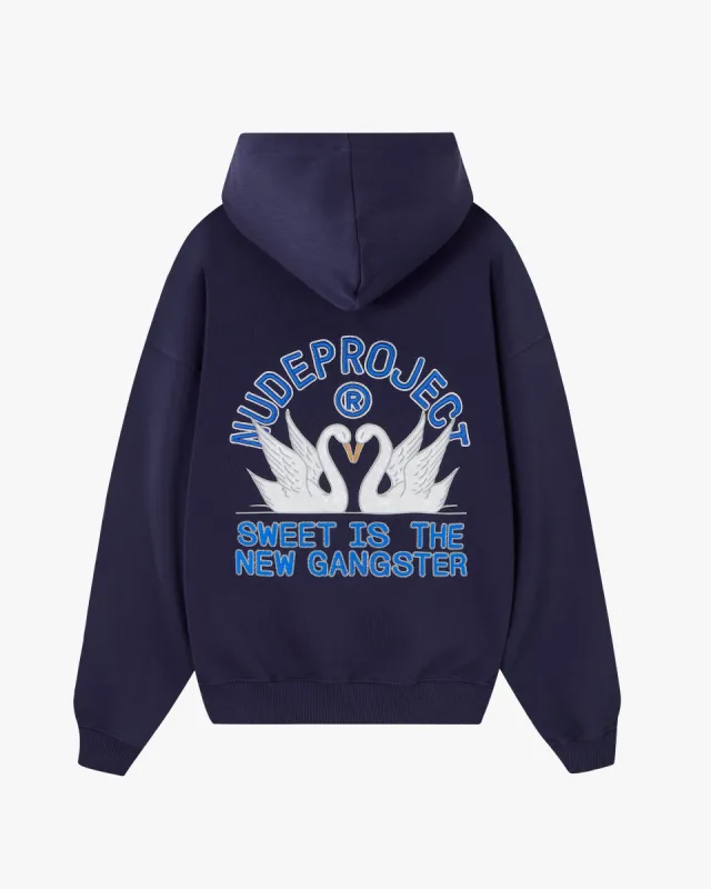 Swans Hoodie Navy sold by Nude Project