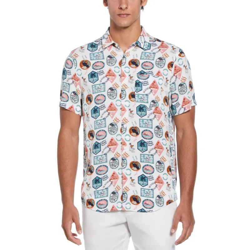 All-Over Vacay Print Shirt sold by Original Penguin