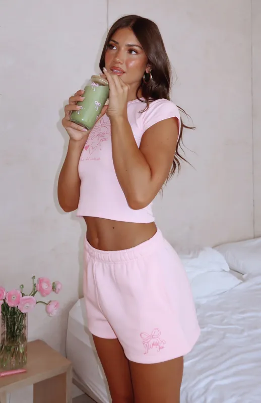 Love You Forever Lounge Shorts Pink sold by White Fox Boutique