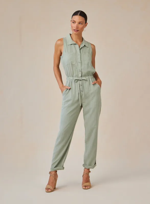 Pocket Jumpsuit - Olive Grove sold by Bella Dahl
