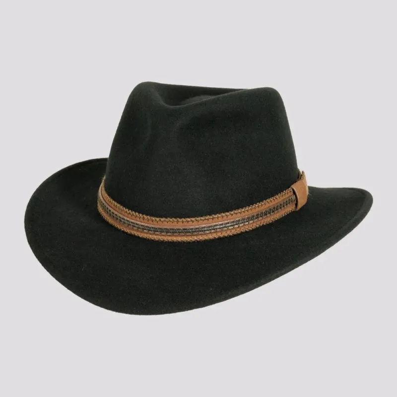 Zion | Mens Crushable Wool Felt Outback Hat sold by American Hat Makers
