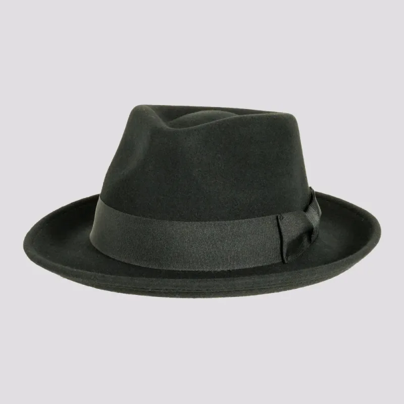 Newark | Mens Crushable Wool Felt Teardrop Fedora Hat sold by American Hat Makers