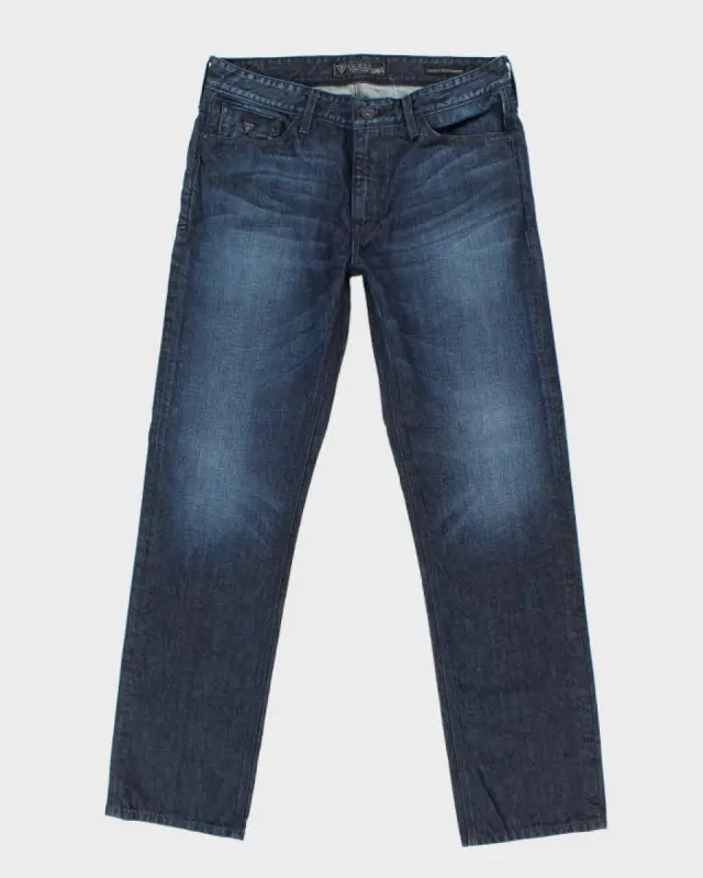 Vintage Guess Slim Straight Leg Dark Wash Jeans - W33 L33 sold by Rokit