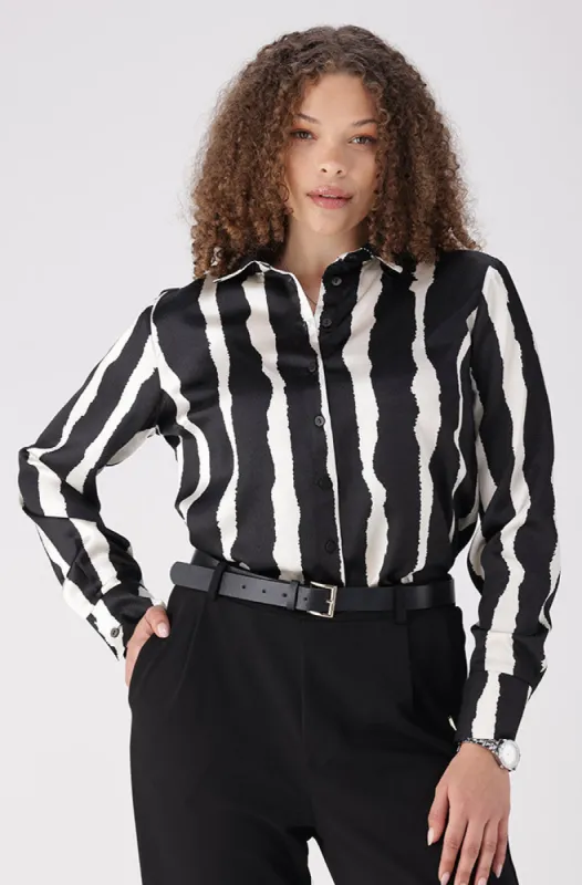 Lilly Satin Button Down Shirt _ 156463 _ Multi sold by Dunns