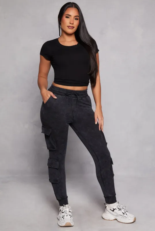 Acid Wash Cargo Joggers sold by Rainbow
