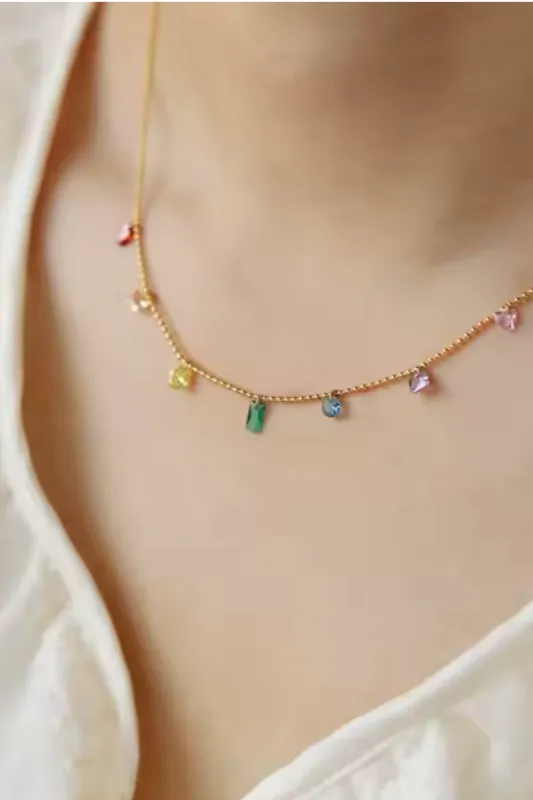 Rainbow Jewel Necklace sold by Valencia Boutique