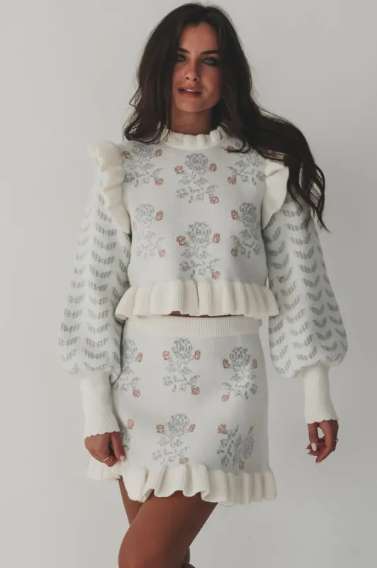 DEAL Got A Crush On You Knit Floral Sweater Set sold by Amazing Lace