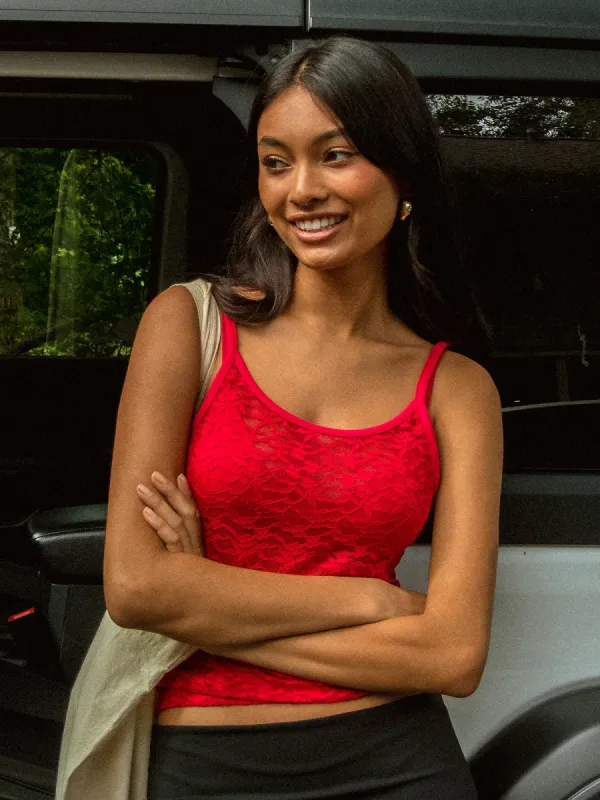 HARLOW LACEY TANK - PORT sold by Boathouse