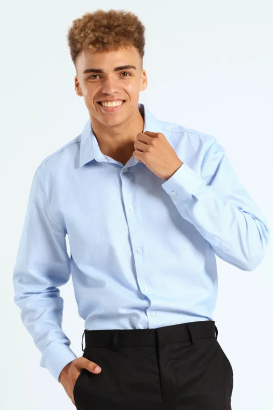 Melange Textured Shirt - Blue sold by Edgars 