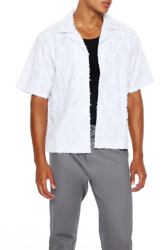 Textured Lattice Button-Up Top sold by Urban Planet