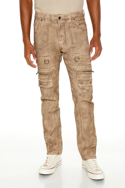 Slim Fit Oil Wash Cargo Jean sold by Urban Planet