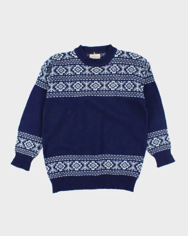 Vintage 80's Patterned Wool Chunky Knit Jumper - M sold by Rokit