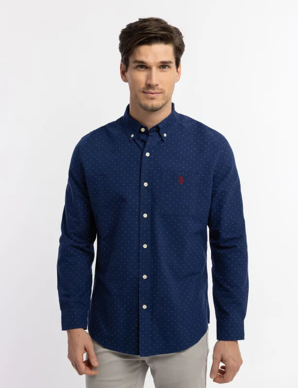 DOT PRINT LONG SLEEVE OXFORD SHIRT sold by U.S. Polo Assn.