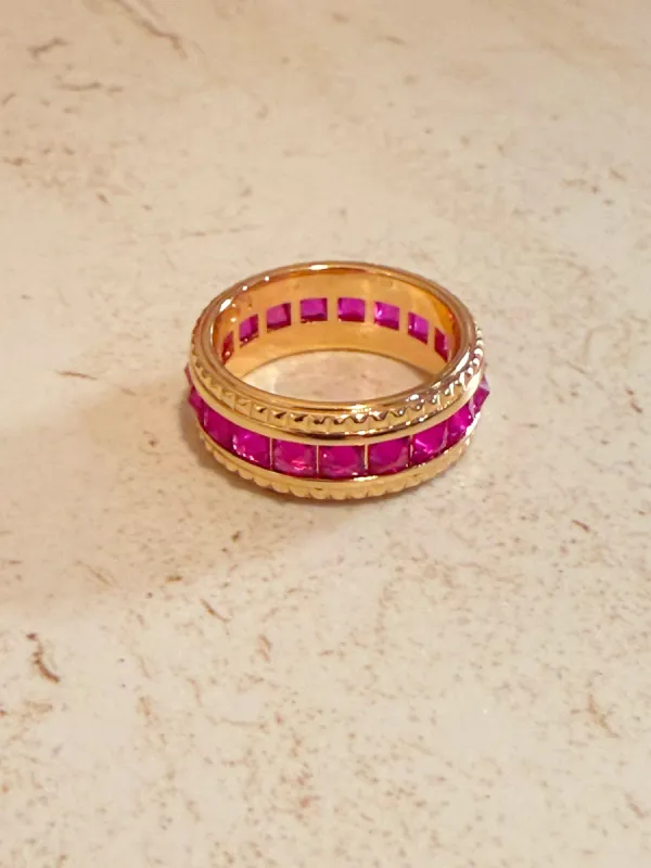 Ruby CZ Band Ring 8 sold by Care Tucker