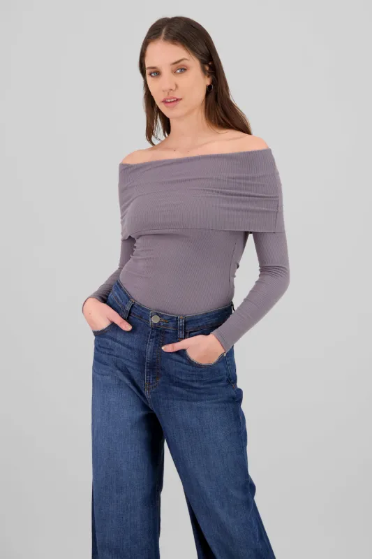 Top rib off shoulder sold by Shasa
